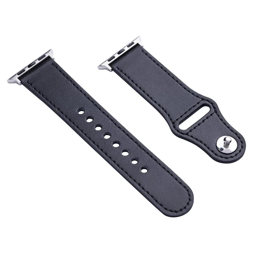 Pulseira de Couro para Apple Watch 42 / 44 / 45MM - Preta - Gshield