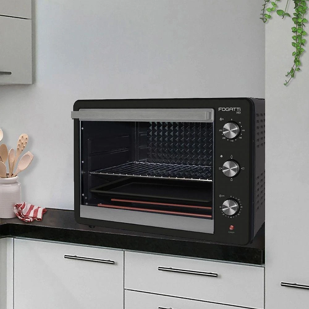 Forno Elétrico De Bancada 60Litros Fogatti Black I60Preto 220V