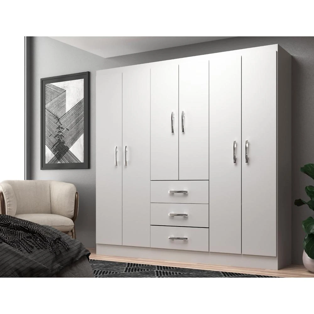 Guarda Roupa Casal 6 Portas 3 Gavetas Sevilha
