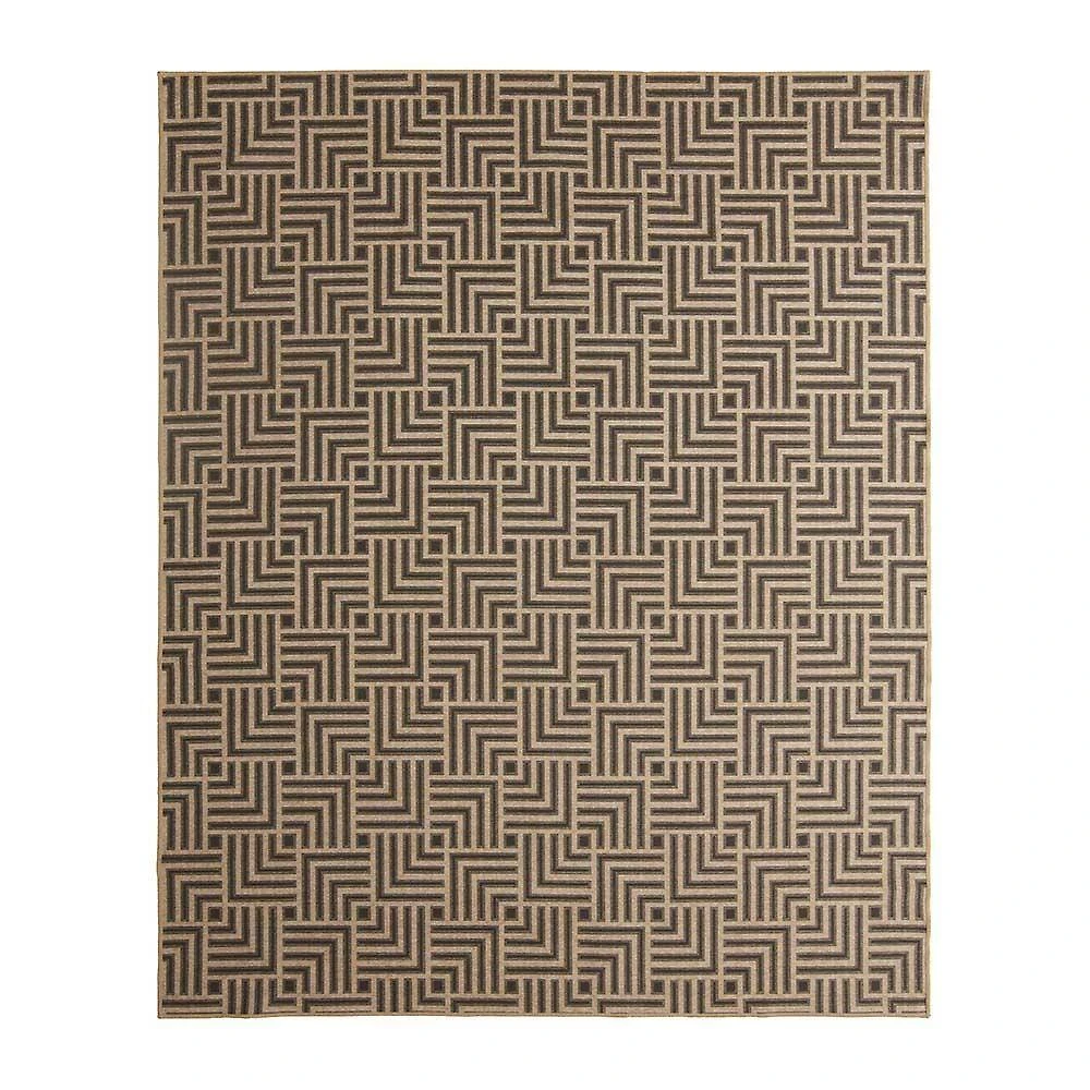 Tapete Para Sala Funcional Tabuleiro 72 Bege 1,00x1,50m