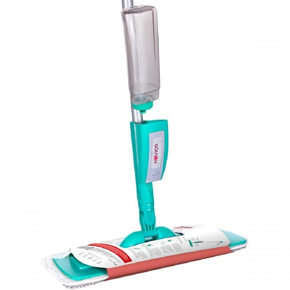 Mop Spray Fit para Limpeza Plástico e Microfibra Cabo Articulado Cinza e Verde Bettanin