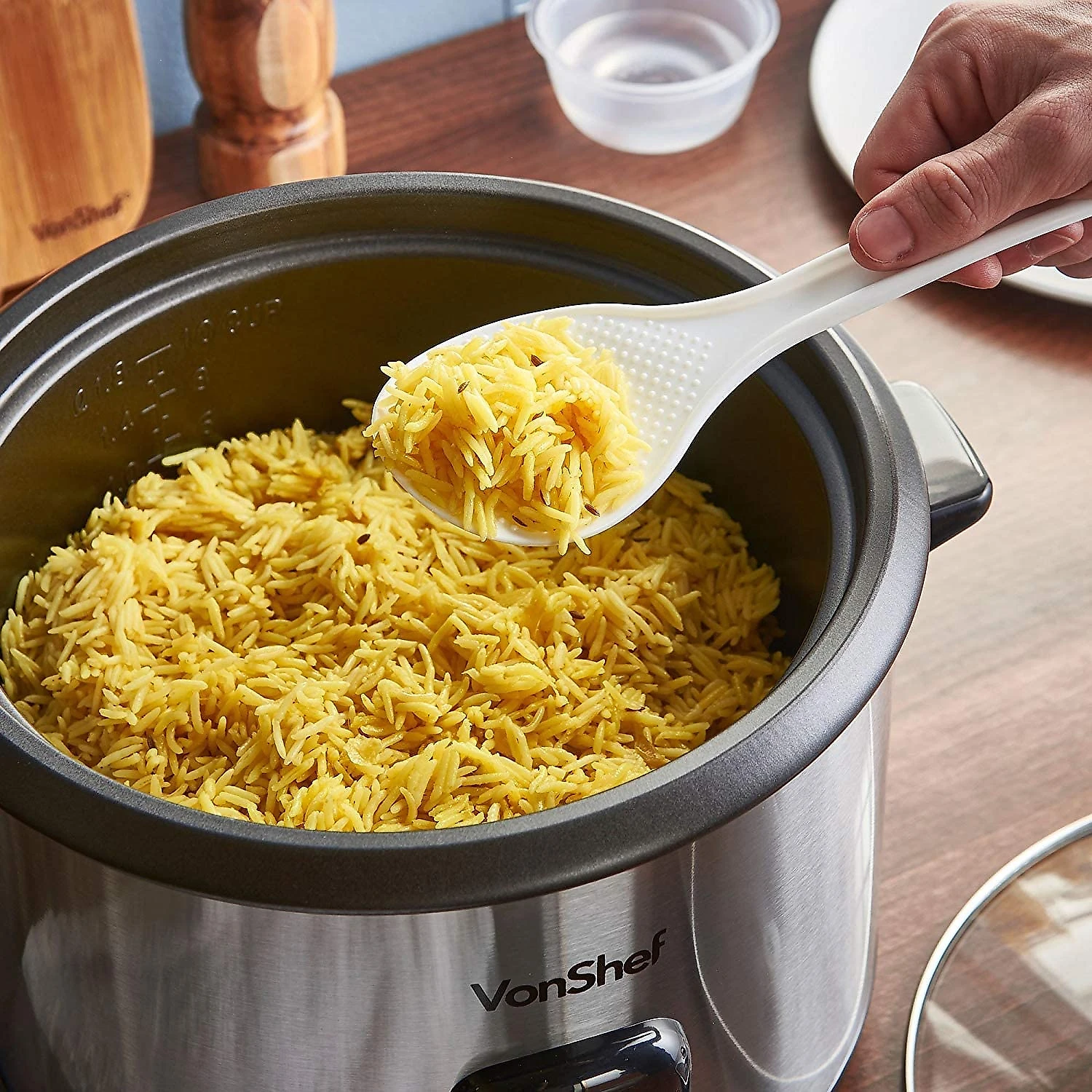 Vonshef 13343 Panela de Arroz Elétrica 18L Multifuncional com Desligamento Automático 110V700W Prata
