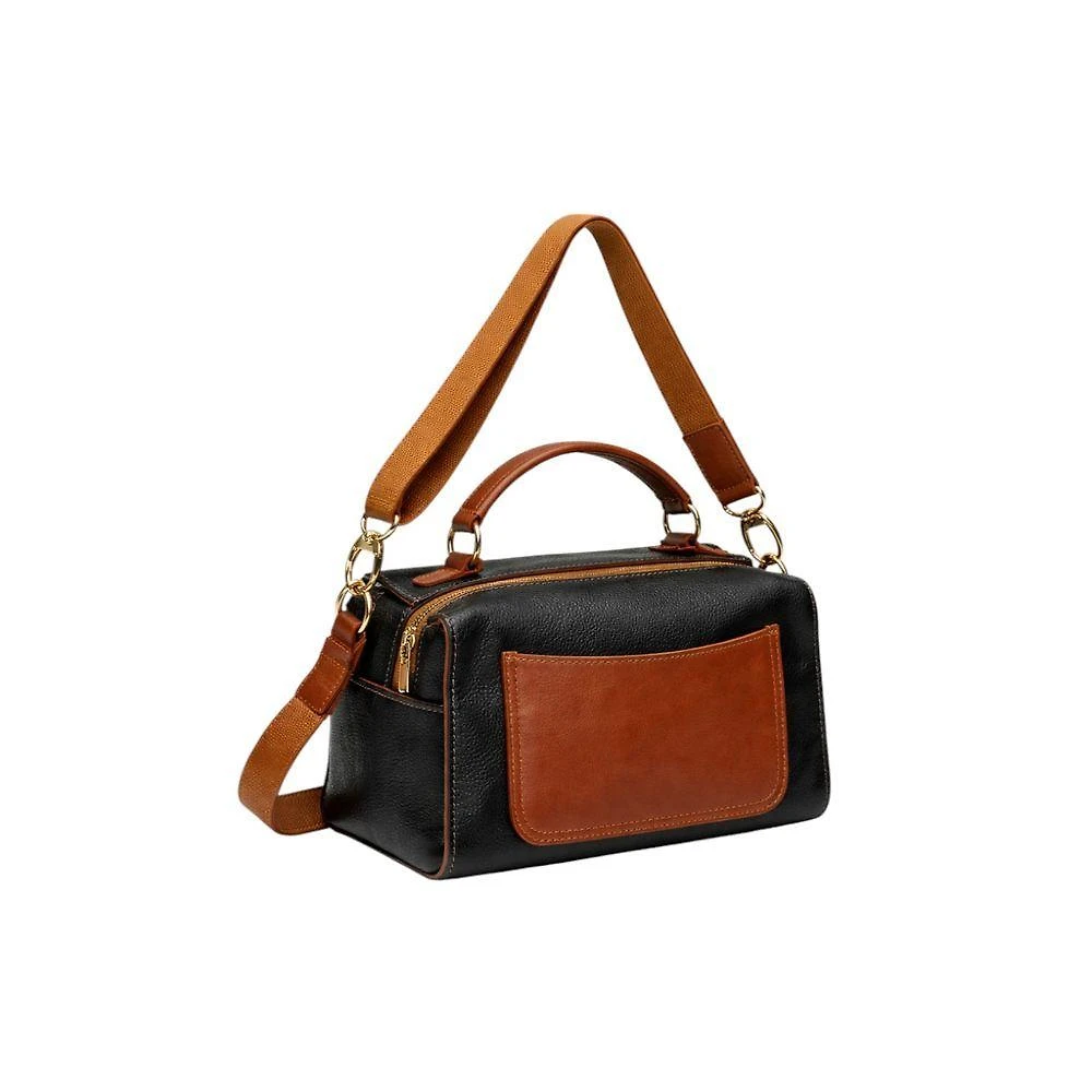 Bolsa Feminina Zup Bags Manhattan Couro Legítimo Preto Tamanho Único