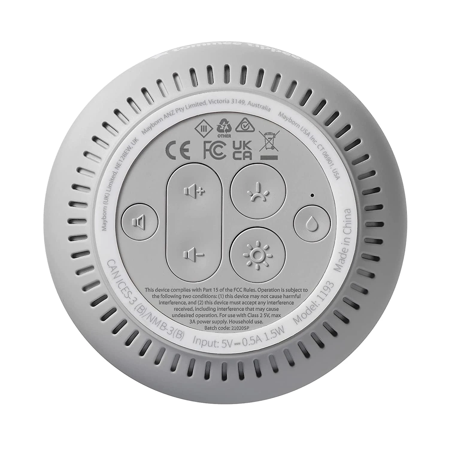 Tommee Tippee Máquina de Som Ruído Branco para Bebês Recém Nas cidos com Luzes Branco