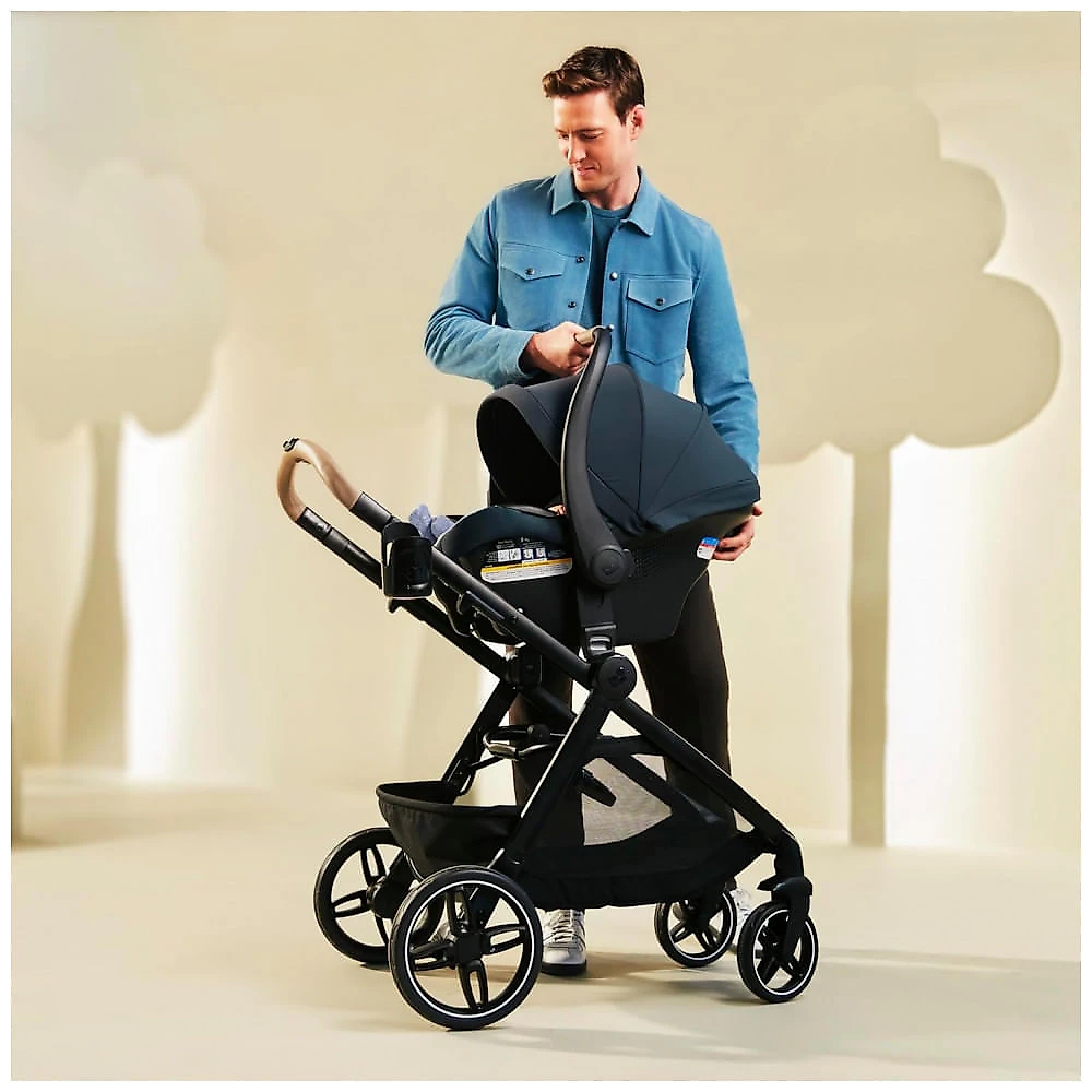 Sistema de Passeio Maxi-Cosi Zelia Pro 5-em-1 com Bebê Conforto Mico Pro Preto Caviar Cáspio