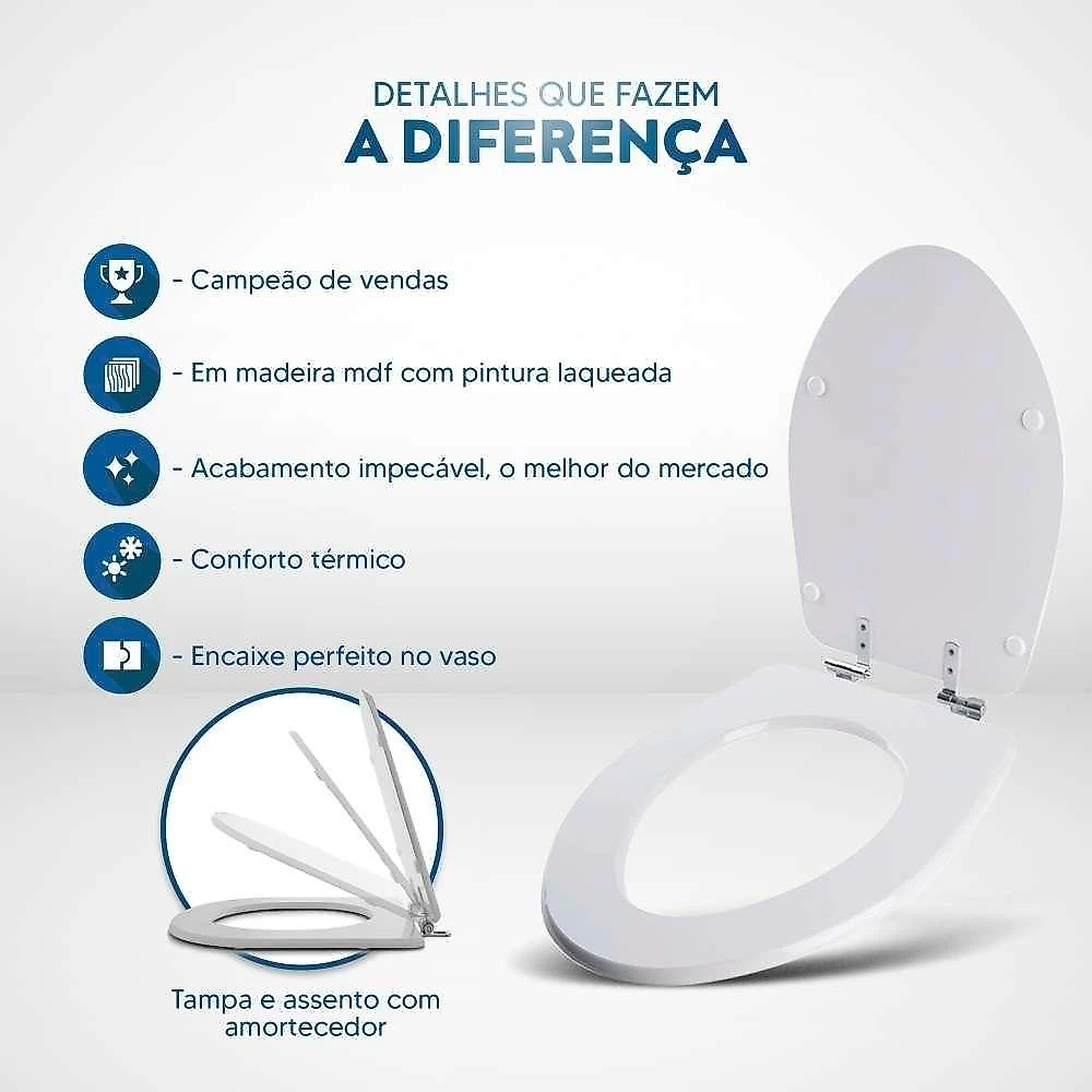 Assento Sanitário Victoria Bone Alongado Plástico Fechamento Suave Bege Pontto Lavabo webcontinental-7897116733587