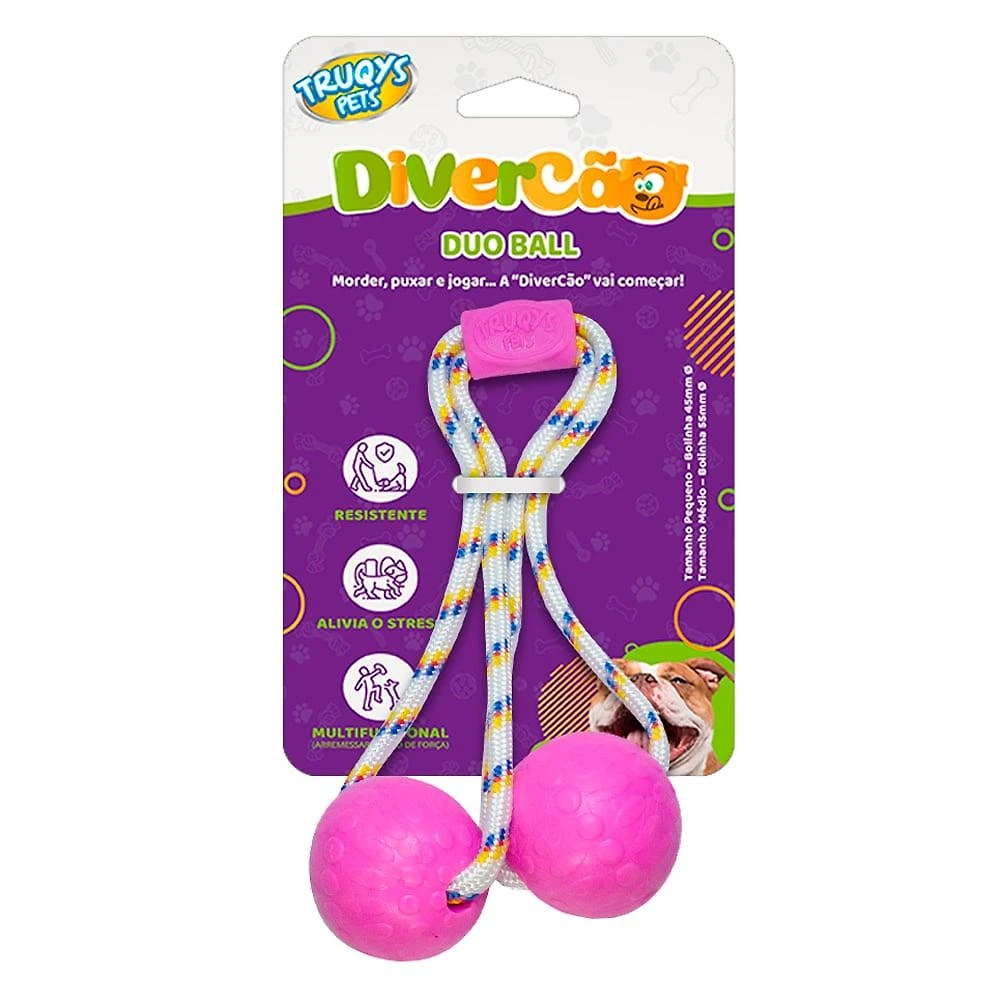 Brinquedo Duo Ball Divercão Rosa - Tam. M