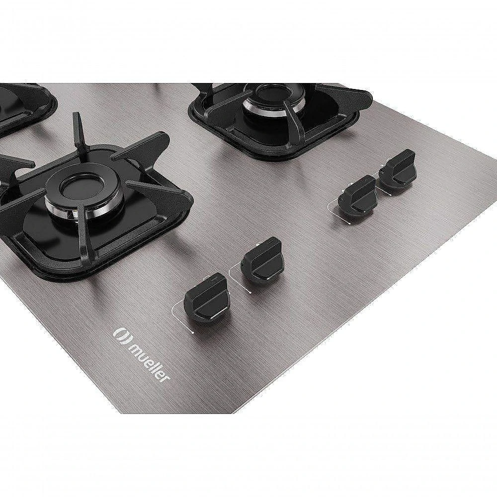 Cooktop Mueller 4 Bocas De Alumínio Com Queimador Ultra Chama Mcg4bk Bivolt