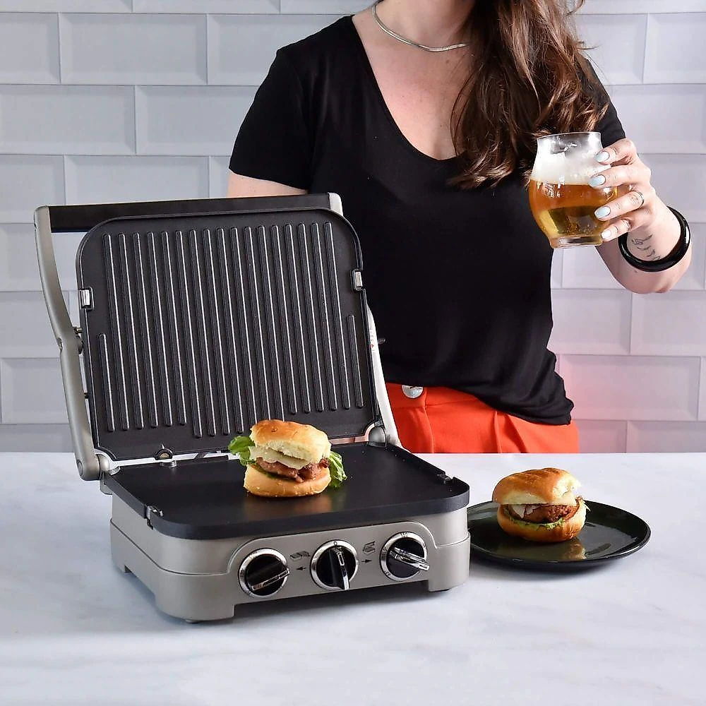 Grill Panini Em Aço Escovado Gr-4nbr 127v Cuisinart