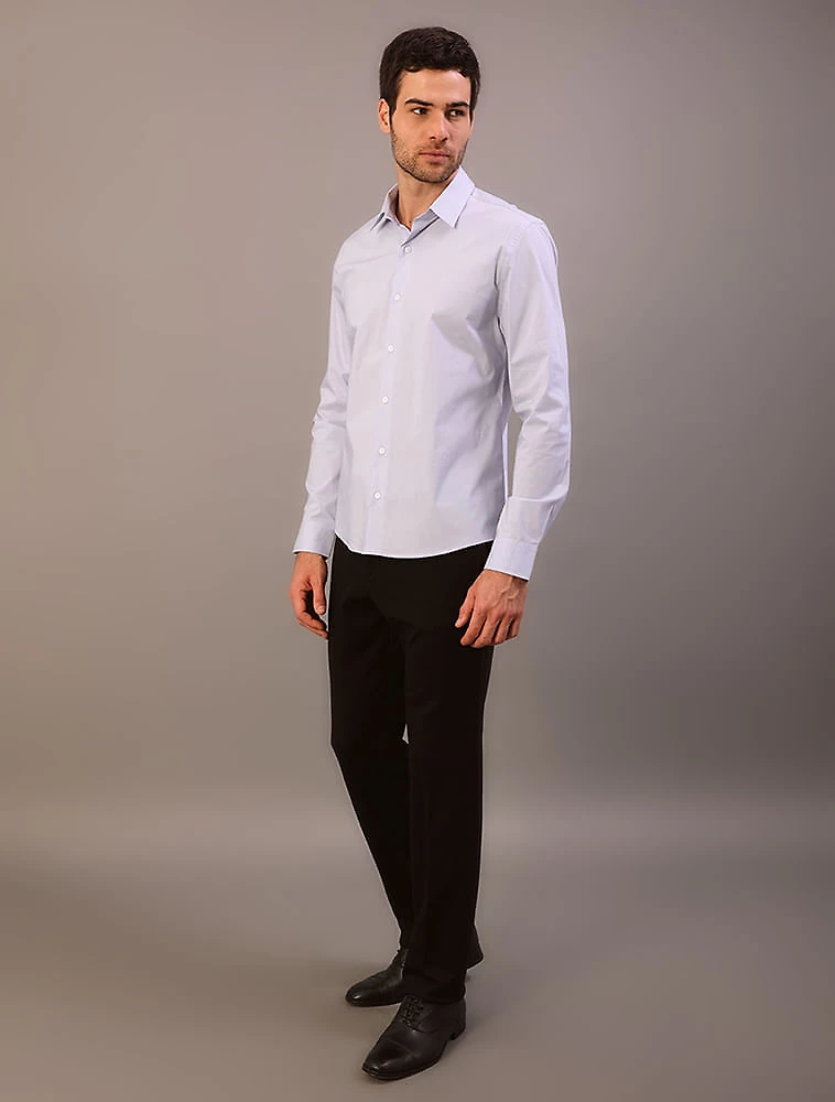 Camisa Manga Longa Slim Cannes Básica Essential - Azul Claro
