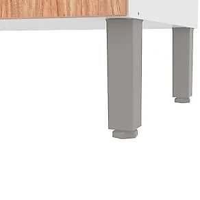 Armário de Cozinha Completa Bartira Joy com 11 Portas, 2 Gavetas, 5 Prateleiras e Nicho para Micro-ondas - 244,5cm de largura Branco/Damasco