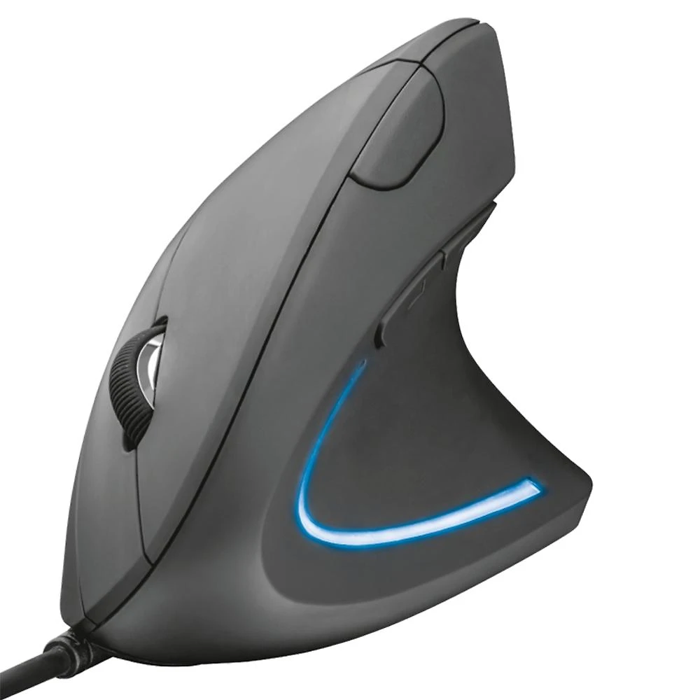 Miniatura Mouse Trust Vertical Ergonômico Verto, LED Azul, 6 Botões - 22885