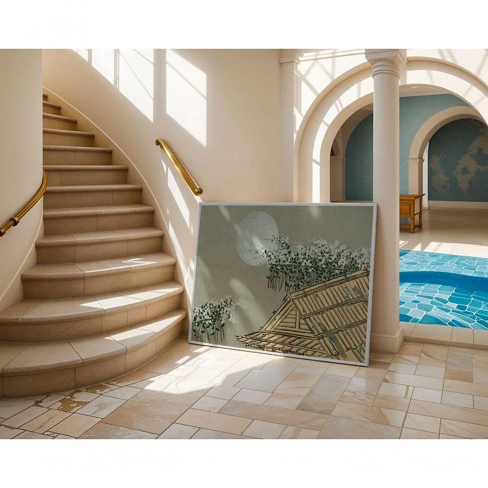 Quadro Decorativo Floral à Beira Céu Retangular 60 X 90 Branco