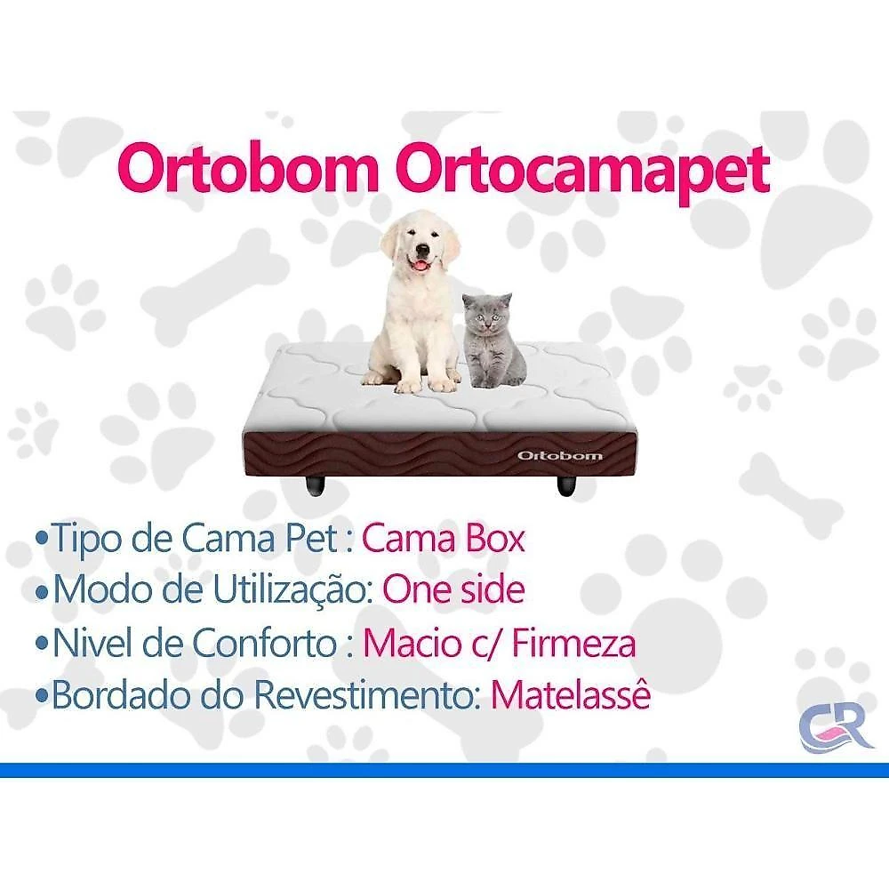 Cama Colchão PET p-Cachorro e Gato Ortobom Ortopet Brown 60X80X13 1 Unidade