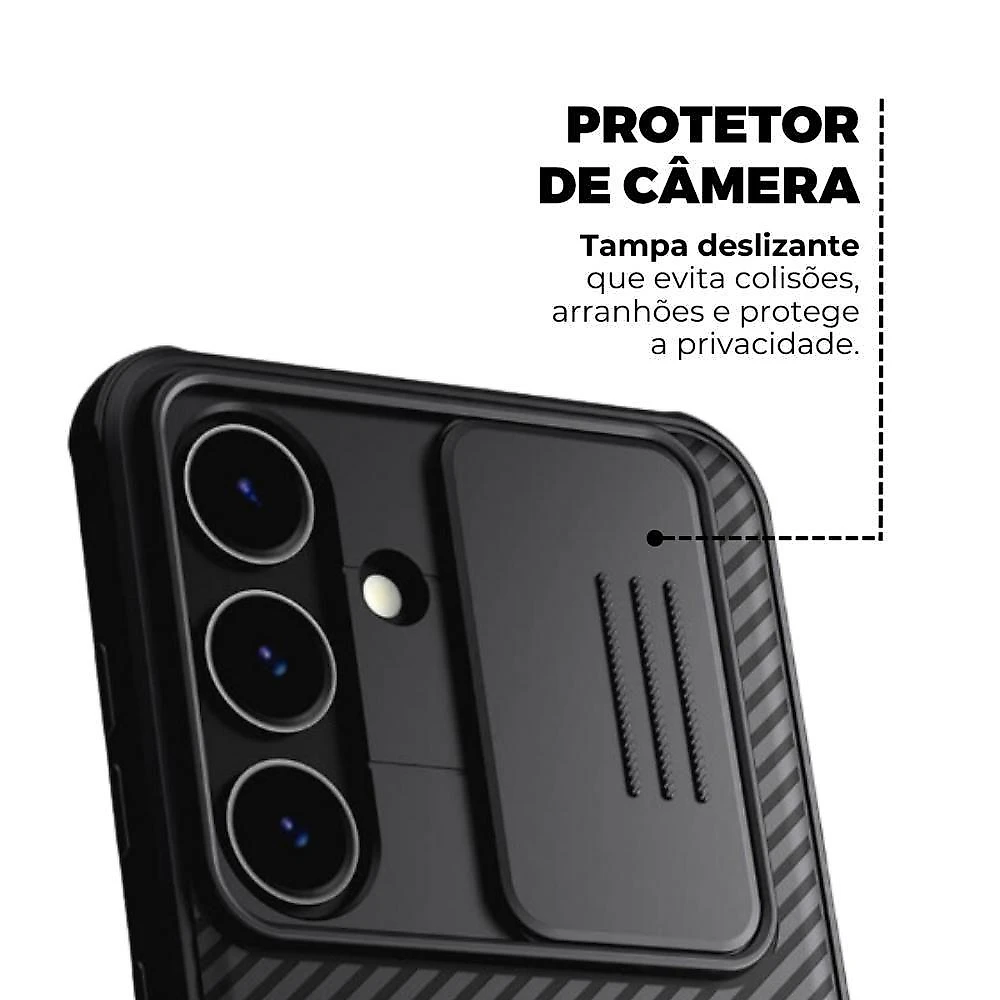 Capa Gshield Cam Shield Pro Nillkin para Samsung Galaxy S25 com Proteção para Câmera por Deslize