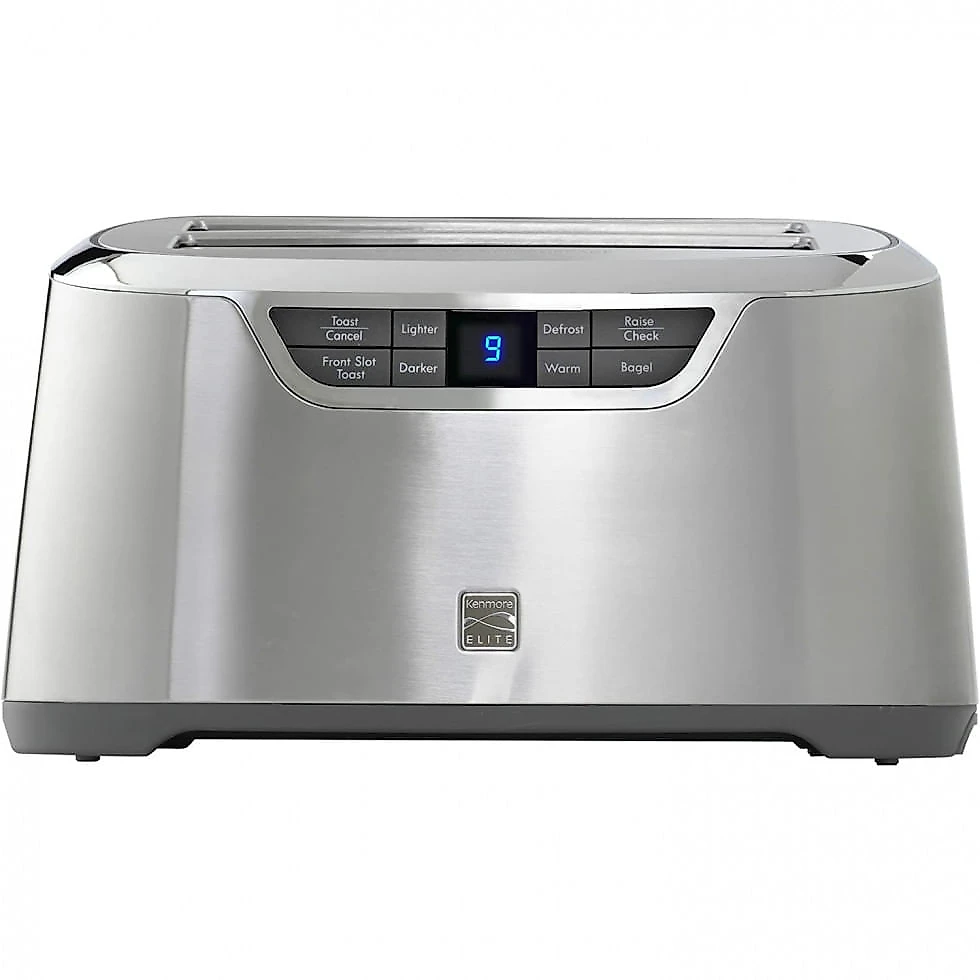 Torradeira Elétrica 4 Fatias com 9 Níveis de Tostagem em Aço Inoxidável e Painel Digital, 110V 1500W, Kenmore, Prata