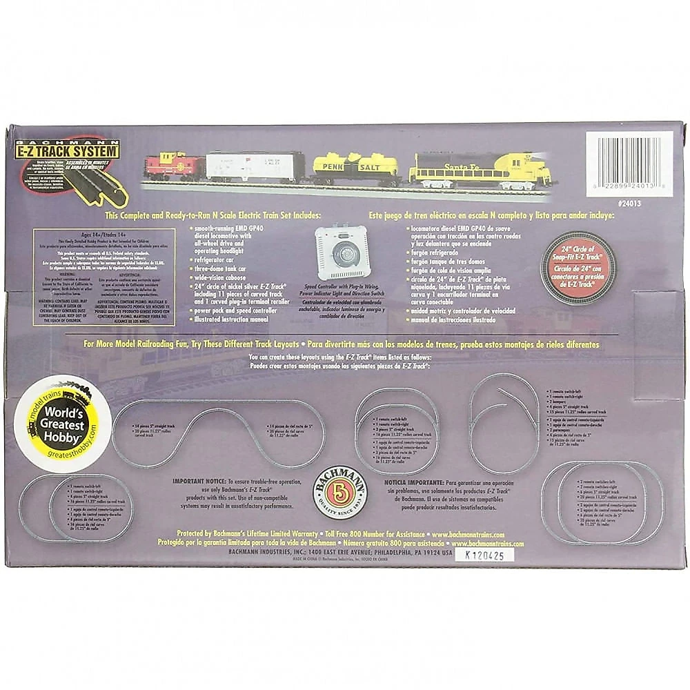 Bachmann 24013 Conjunto de Trem Trenzinho Elétrico Escala 1160 Amarelo