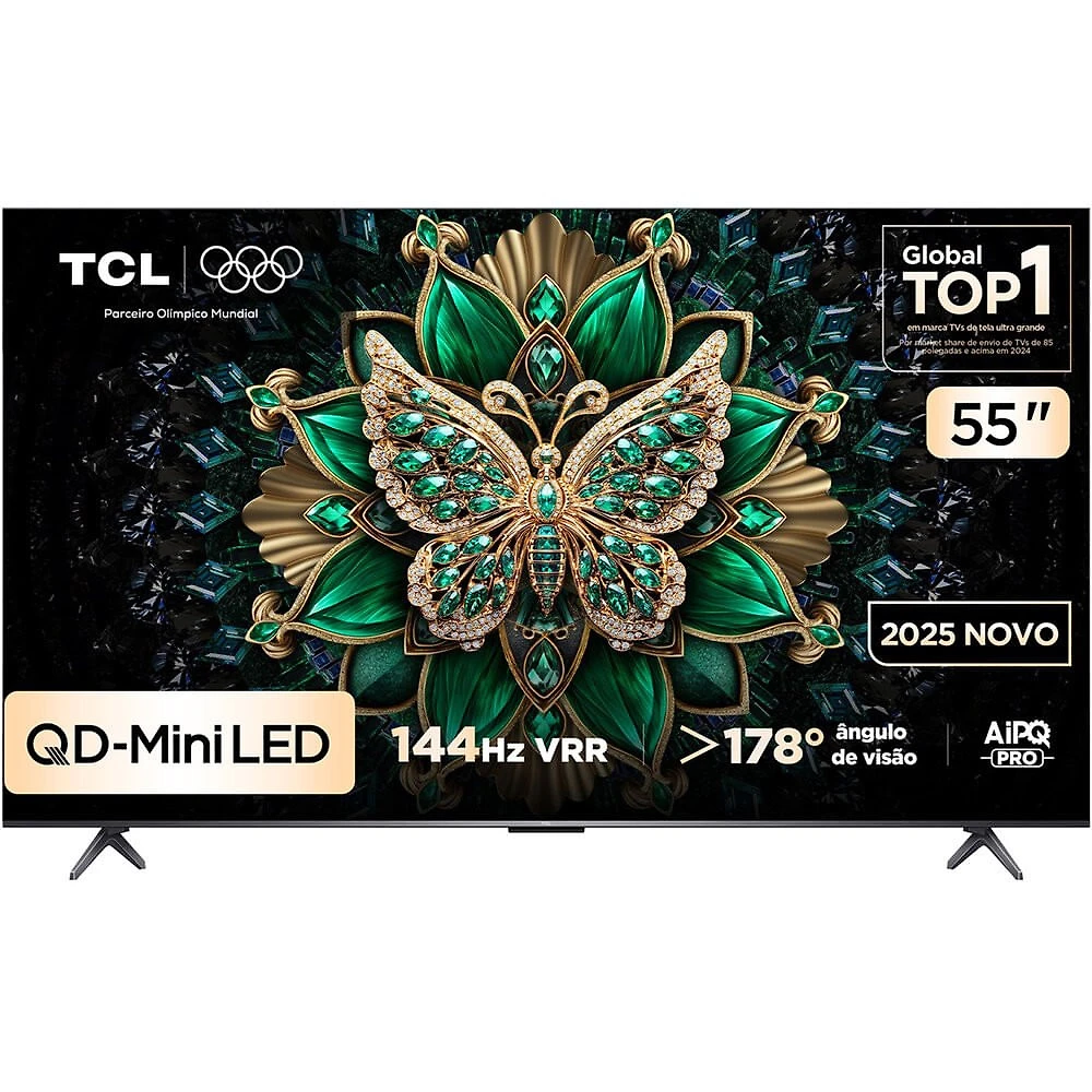 Smart TV TCL 55 AI, 4K UHD, QLED Mini LED, Android TV - 55C6K