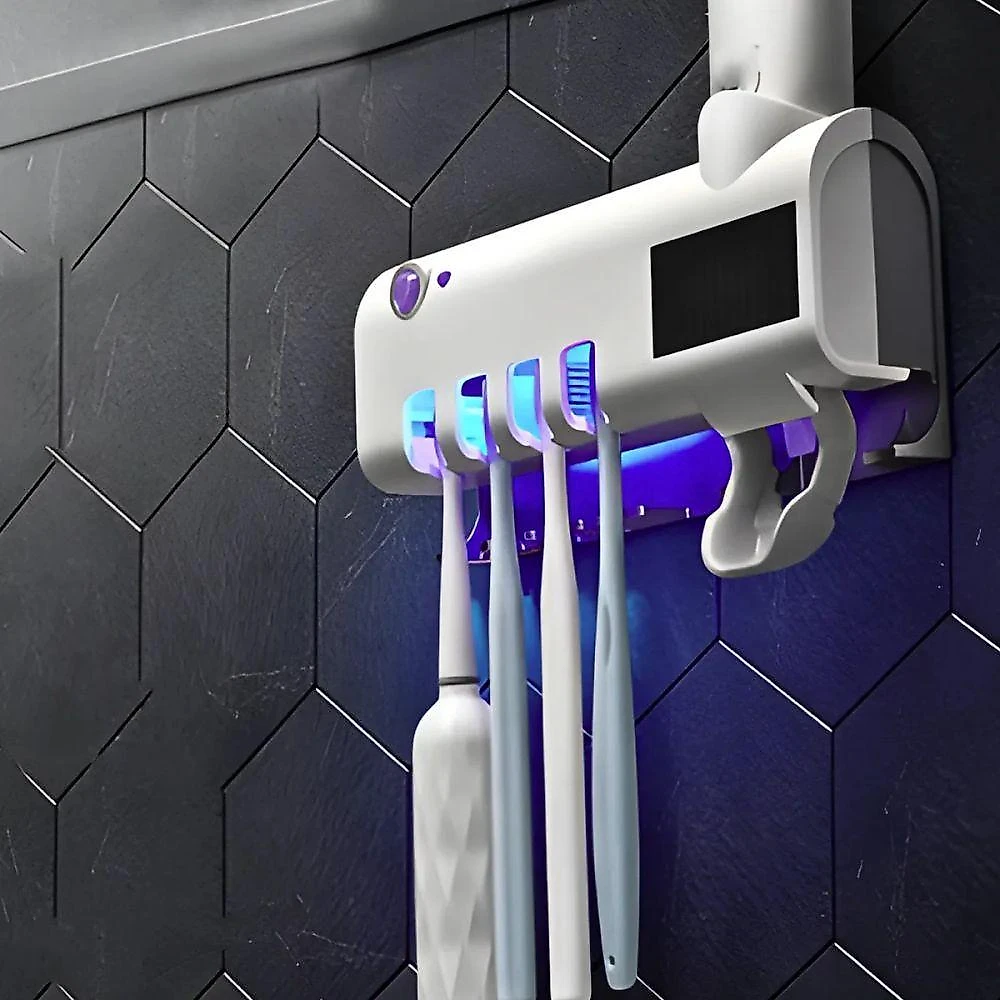 Suporte para Escova de Dentes Utimix com Esterilizador UV e Dispenser Automático 5V