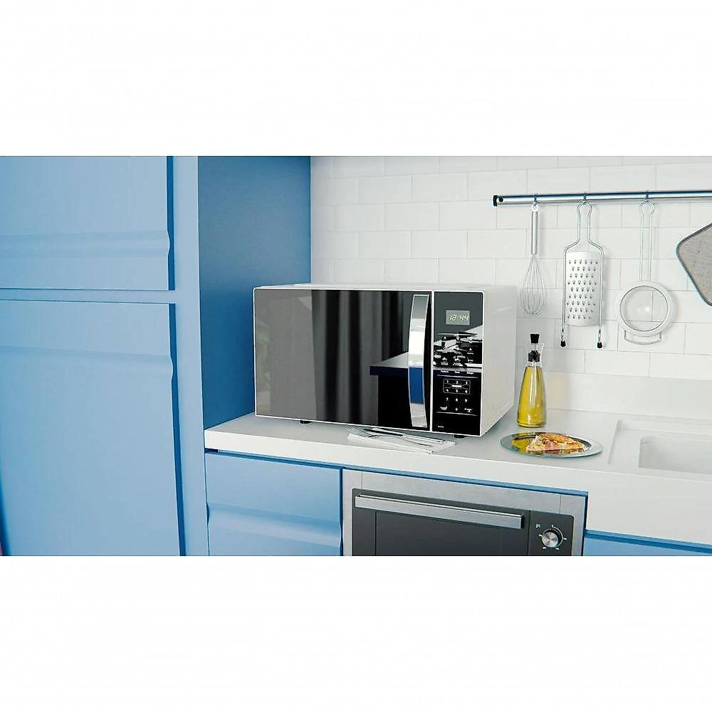 Micro-ondas Britânia 28L Branco Espelhado Limpa Fácil BMO30 110V