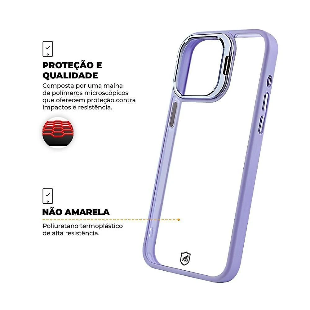Kit Capa Gravity Lilás E Pelicula Defender Pro Privacidade Para Iphone 15 Pro Max - Gshield