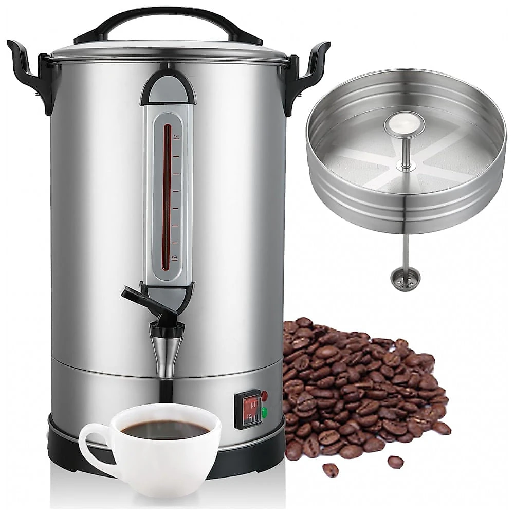 Bule Elétrico para Café CAZACHEF Inox Prata Capacidade 100 Xícaras Filtro Aço Inox 1300W Voltagem 110V