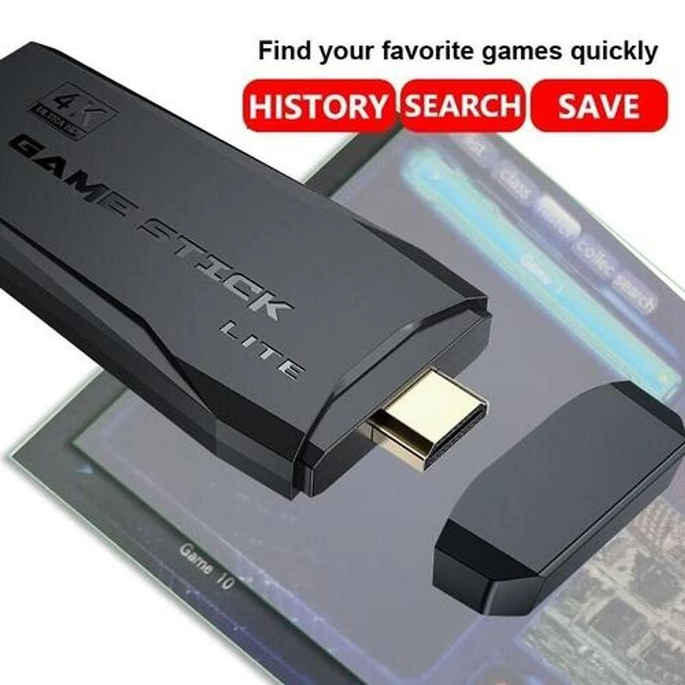 Miniatura Game Stick 4k Lite Retro 2 Controles Sem Fio Mais De 20.000 Jogos Original