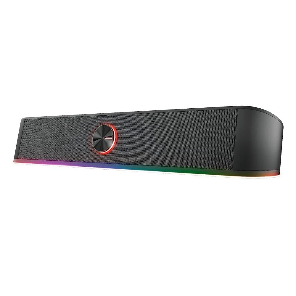 Soundbar Gamer GXTrust 619 Thorne, LED RGB, 2 Canais Stereo, 12W, 3.5mm, USB, Preto - 24007