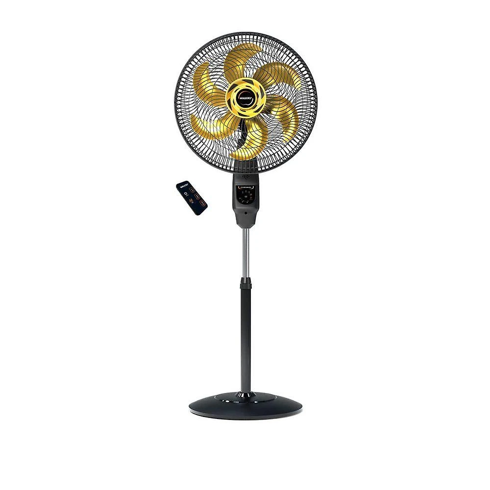 Ventilador De Coluna Mallory Chronos 40 Cm Preto E Dourado 220V