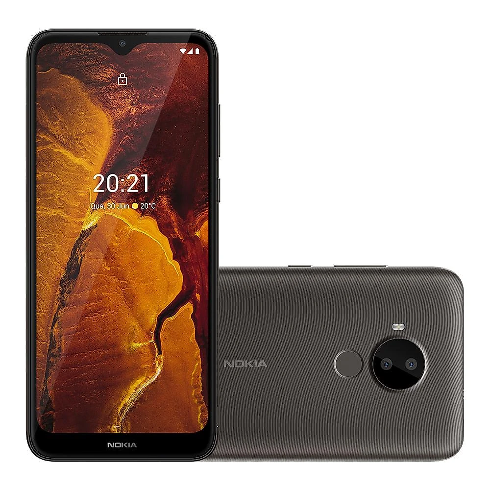 Smartphone nokia c30 4g 64gb tela hd+ 6.82 pol 2gb ram câm dupla 13mp+selfie 5mp android 11 (go edition) - nk042out [remanufaturado com garantia] verde escuro