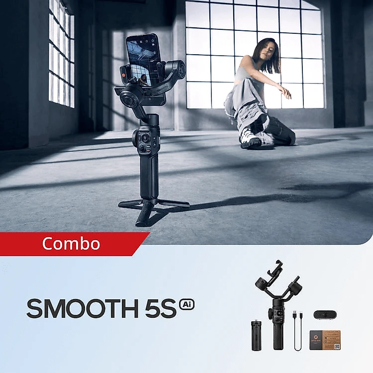 Estabilizador Gimbal Zhiyun Smooth-5S AI Combo para Smartphones (Preto)