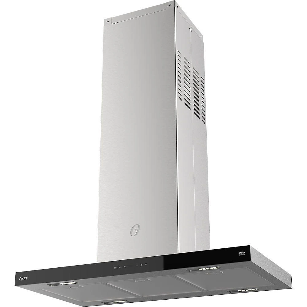 Coifa de ilha oster ocfa590 90cm inox com painel touch led e 3 velocidades 110v