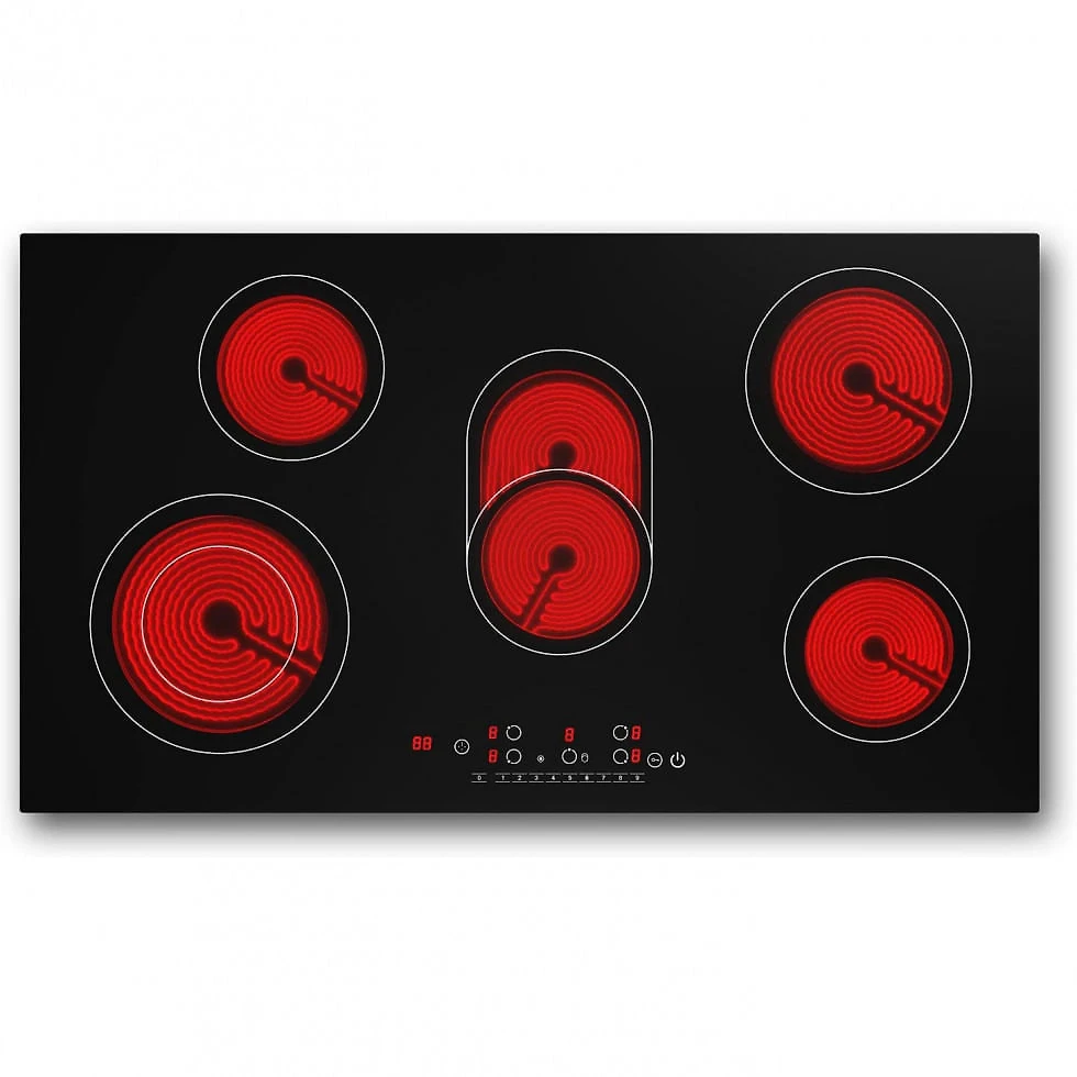 Cooktop Elétrico de Embutir com 5 Queimadores de Indução e 9 Níveis de Temperatura, 240V 8600W, VBGK, Preto