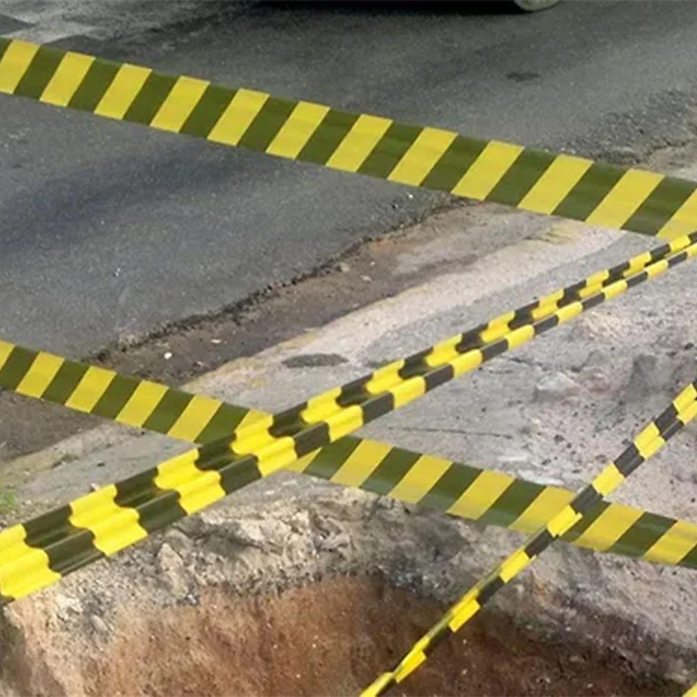 Fita Sinalizaçao 200 Metros Segurança Zebrada Acesso Restrito Isolamento Proteçao Sem Cola Demarcaçao