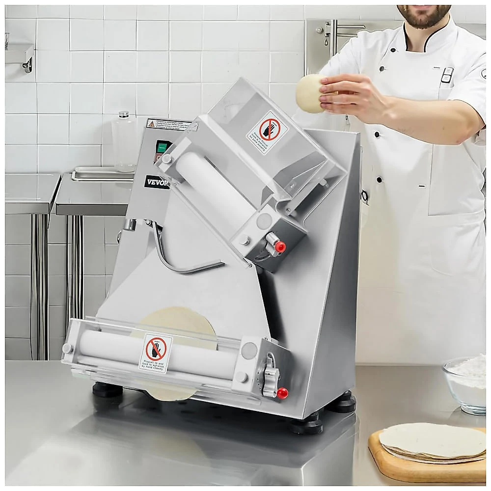 Laminadora de Massa para Pizza VEVOR APD30 3-14 Pol Automática Inox 370W 260 Peças/h 110V