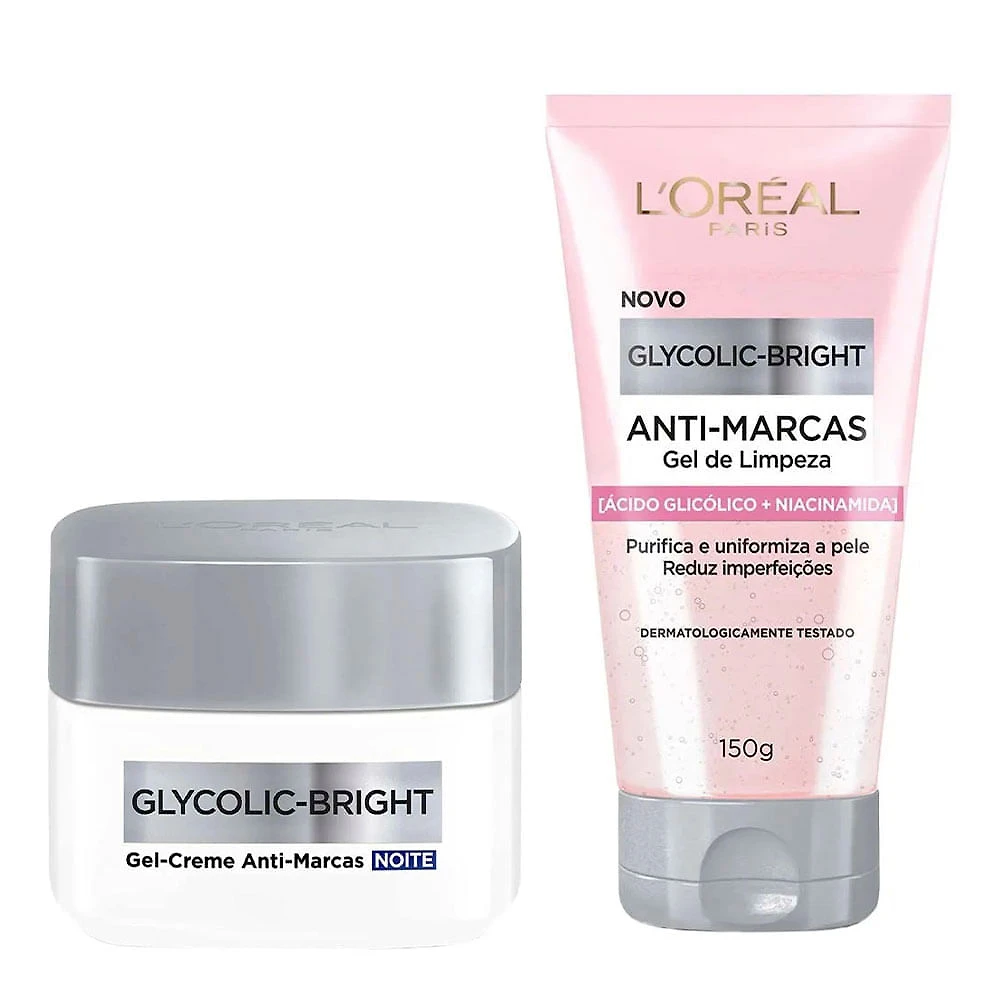 L'Oréal Paris Glycolic Bright Kit – Gel de Limpeza + Gel Creme