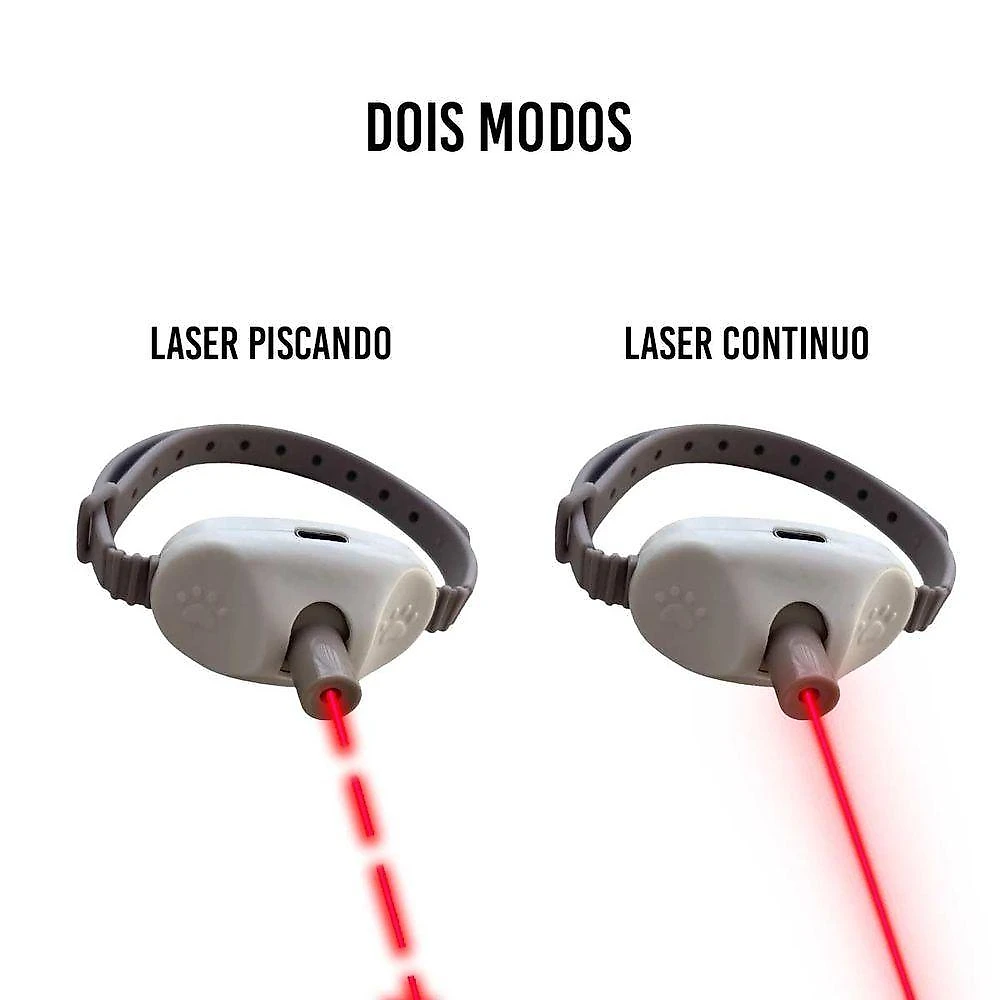 Coleira Laser Interativa AB Mídia SU-COLE para Gatos Silicone Marrom USB