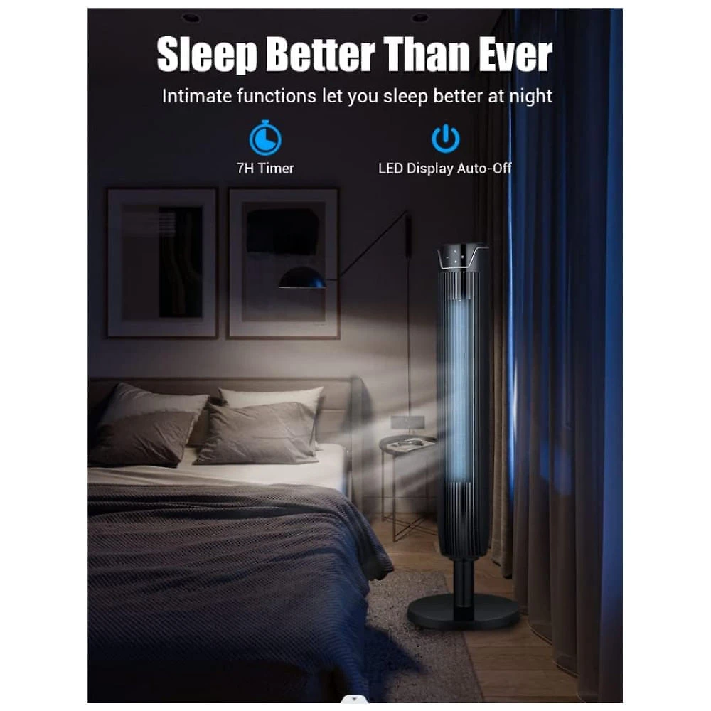 Miniatura Ventilador de torre KopBeau para quarto, ventiladores de resfriamento oscilantes de 42 polegadas com ventilador...