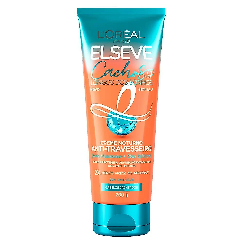 Creme noturno anti-travesseiro elseve cachos longos dos sonhos 200g