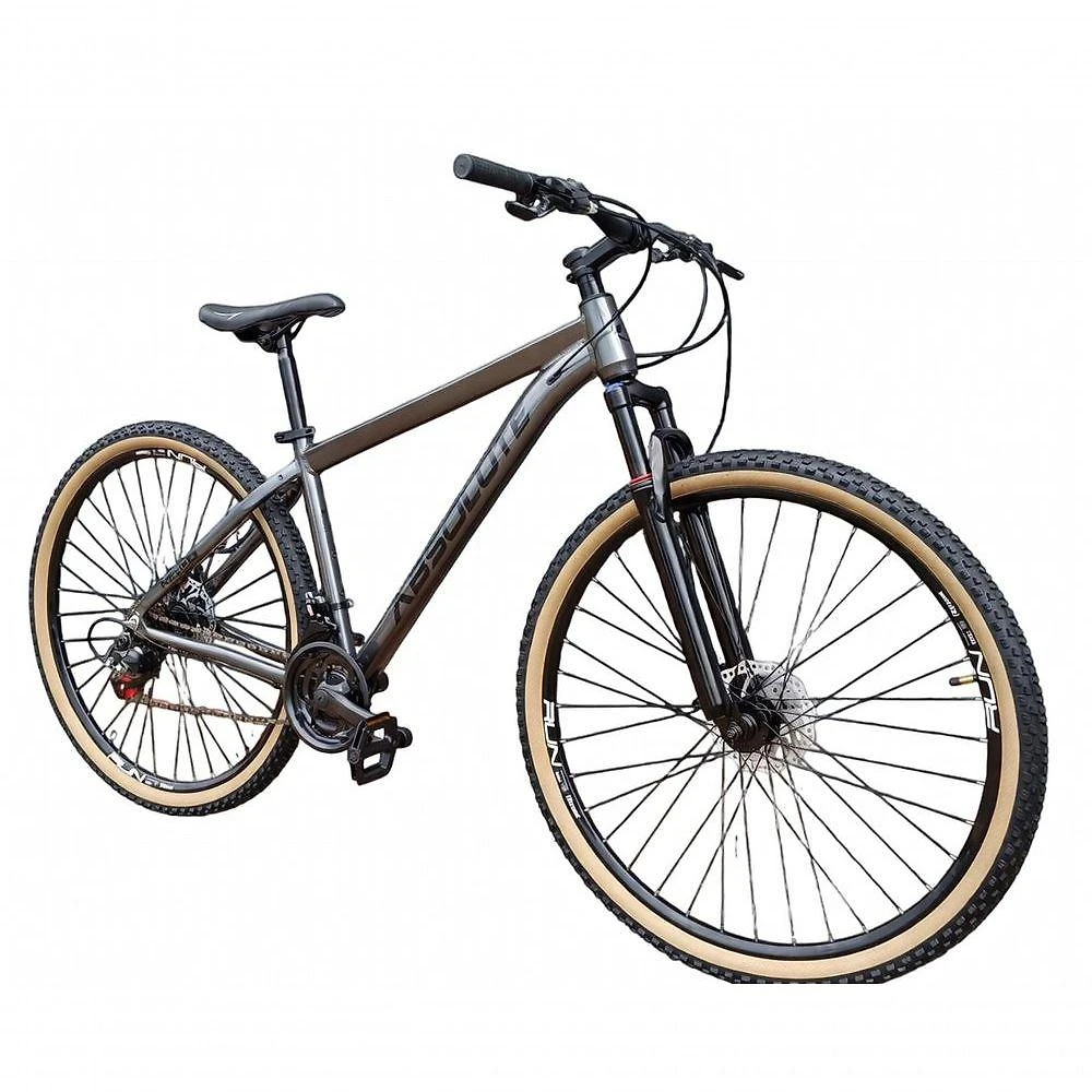 Bicicleta Aro 29 Absolute Nero 5 Alumínio 24v Freio A Disco Garfo Suspensão Mountain Bike Pneu Faixa - Grafite Tam.21