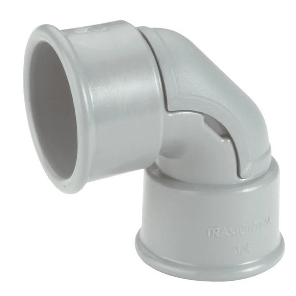Cotovelo Curvo Cinza de 90° E Janela Para Inspeção de 3-4 Polegada 57256002 Tramontina Conector