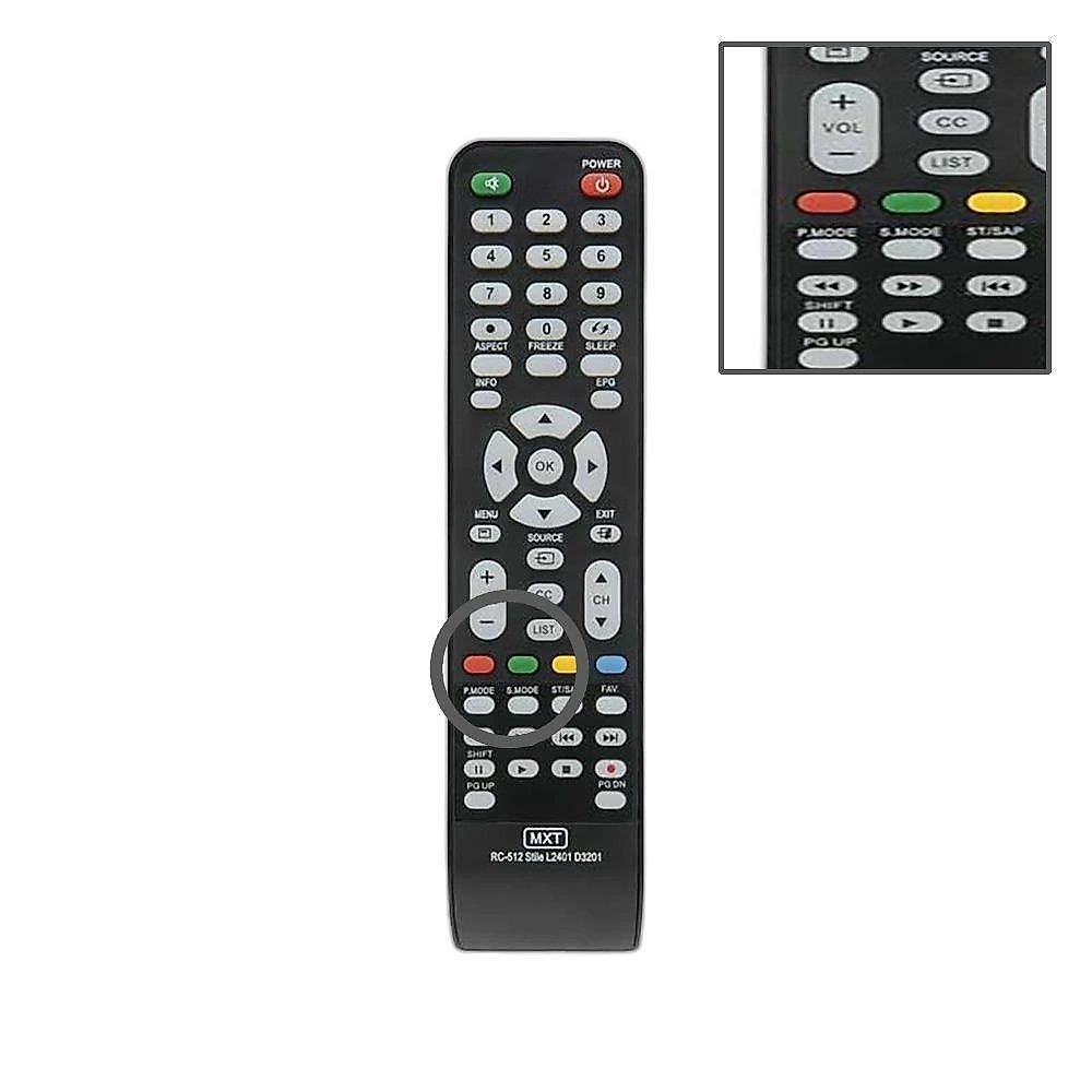 Controle Remoto Grupo MXT 01157 CCE RC-512 Stile L2401 D3201