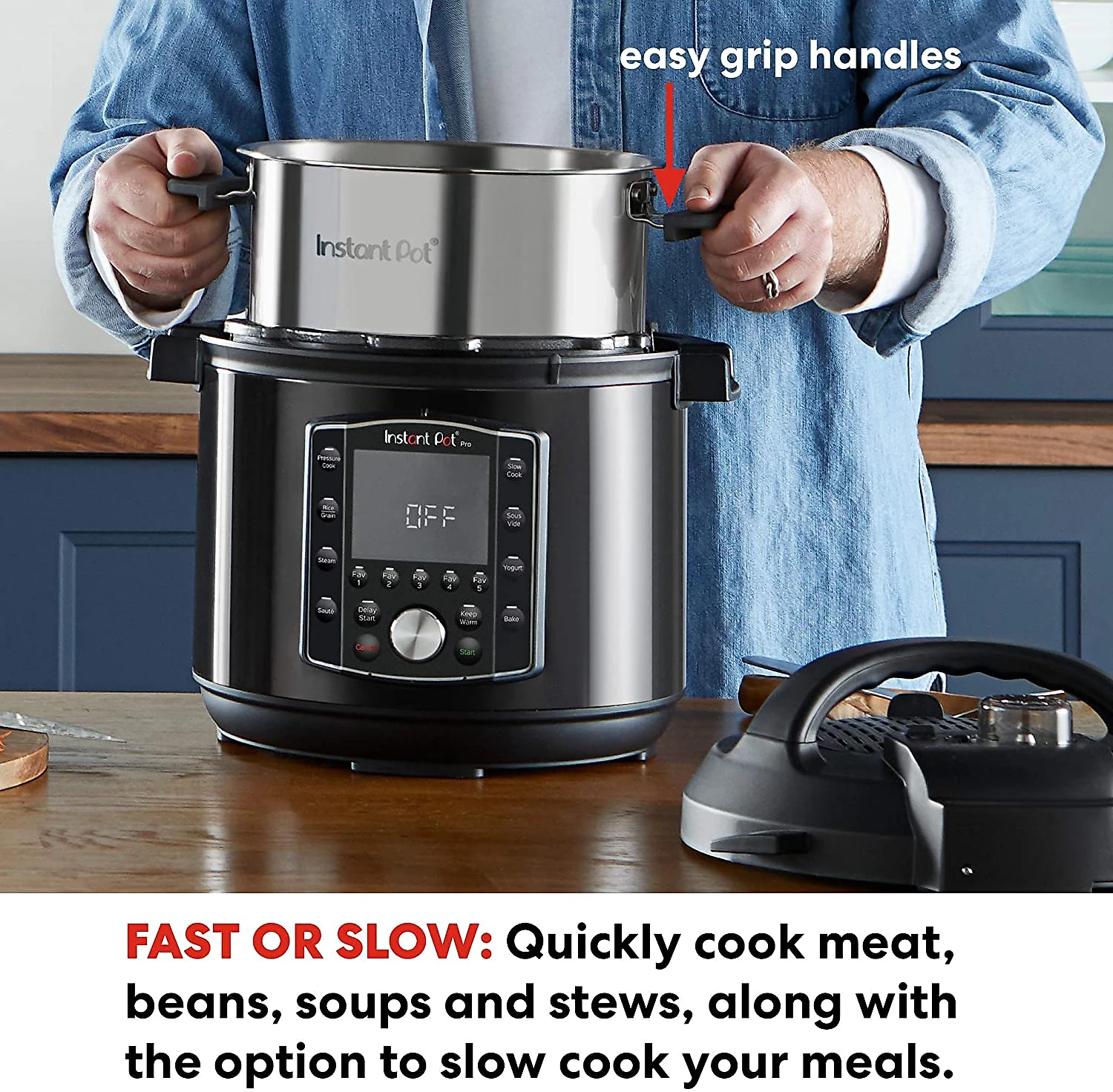 Instant Pot Pro Panela de Pressão Elétrica 10 em 1 Programável Capacidade 56L 1200W110V