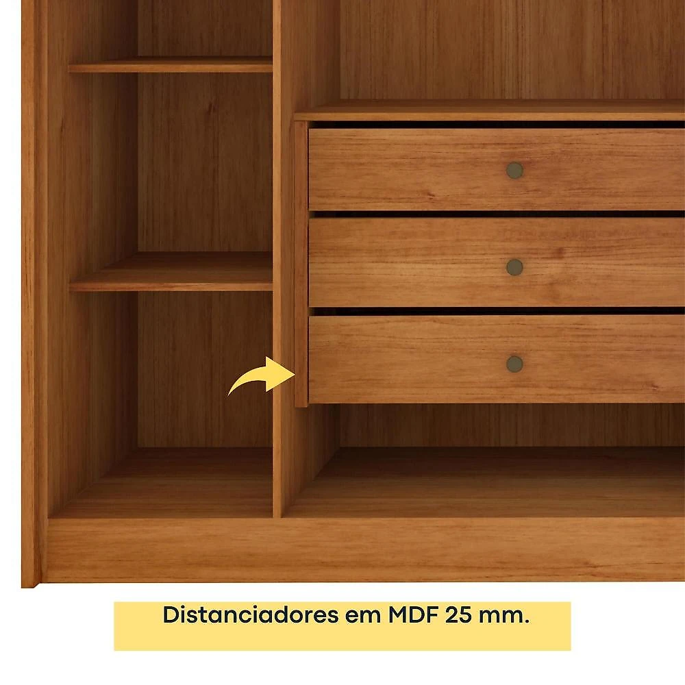 Guarda Roupa Casal Ripado 6 Portas 6 Gavetas 275cm Espresso Móveis Guarda Roupa Casal Ripado 6 Portas 6 Gavetas Espresso Móveis Cinamomo/Off White
