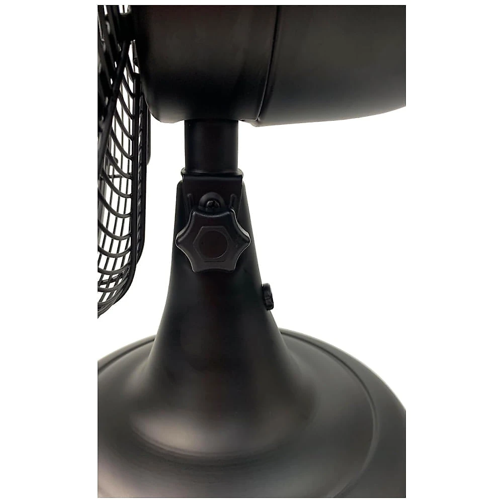 Ventilador de Mesa Retrô com 3 Velocidades, em Metal, 110V 35W, Good Housekeeping 92603, Preto Fosco