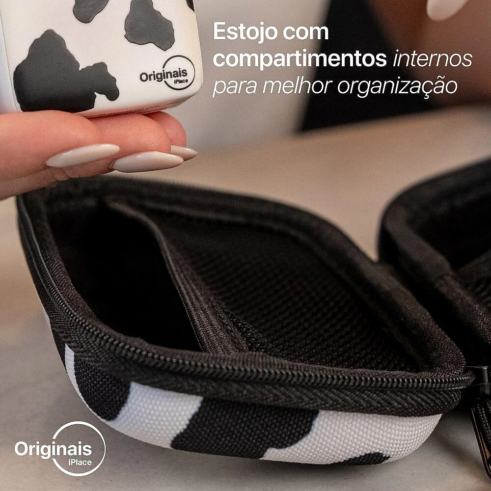 Kit Viagem Cow Animal Print USB-C 30W Originais iPlace com Carregador e Cabo