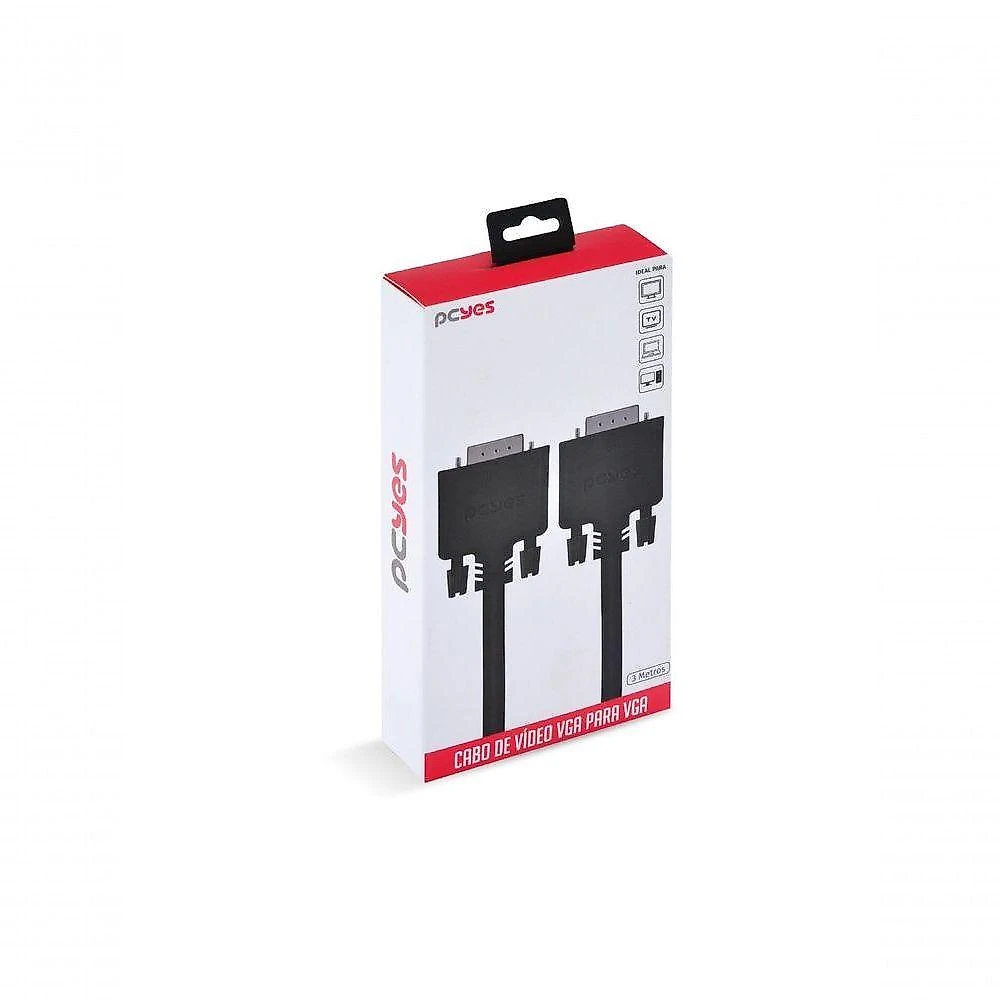 Cabo de Vídeo VGA PVM15-3 15 Pinos Macho para VGA 3M 28AWG Cobre Puro Pcyes