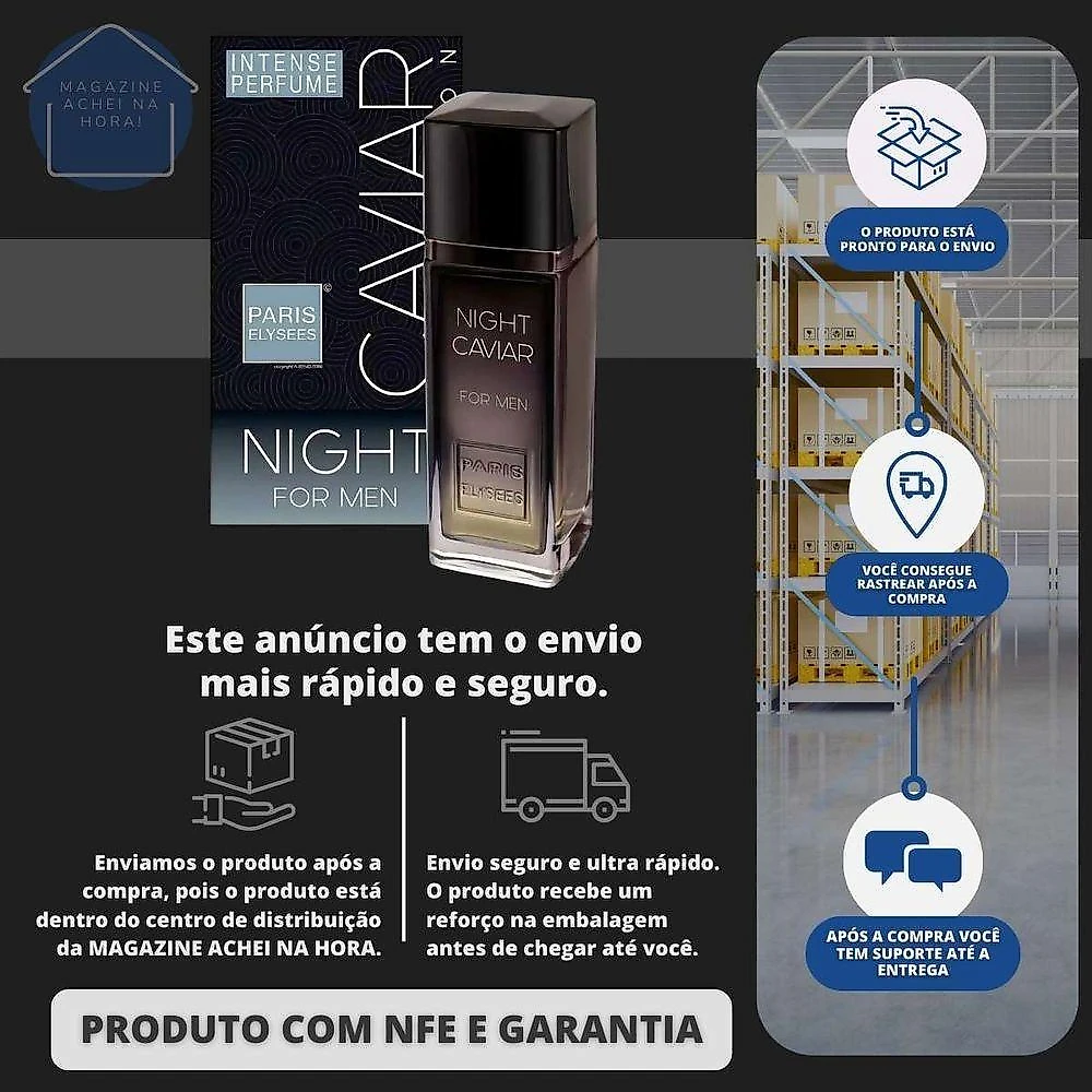 Perfume Paris Elysees Night Caviar Masculino Eau de Toilette 100ML