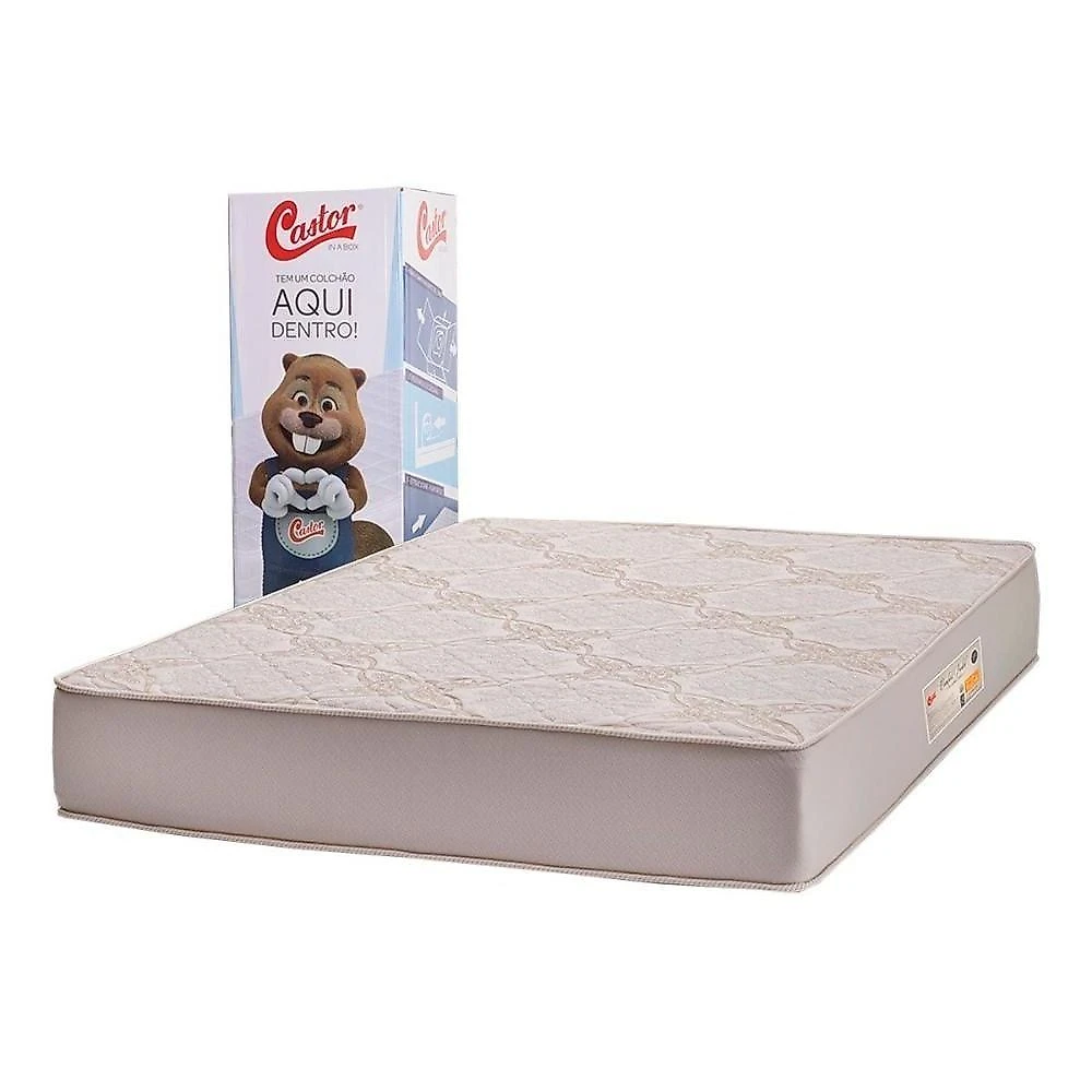 Colchão King Espuma Visco Gel A Vácuo Molas Ensacadas Pocket Comfort Double Face Bed In Box (193x203x25) - Castor