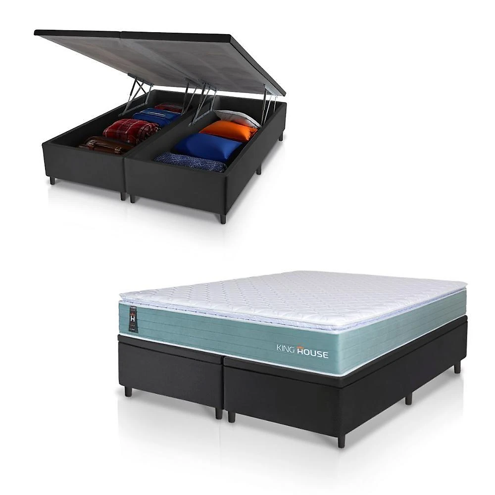 Cama Box Baú Lagos Molas Ensacadas King 193x203 King House